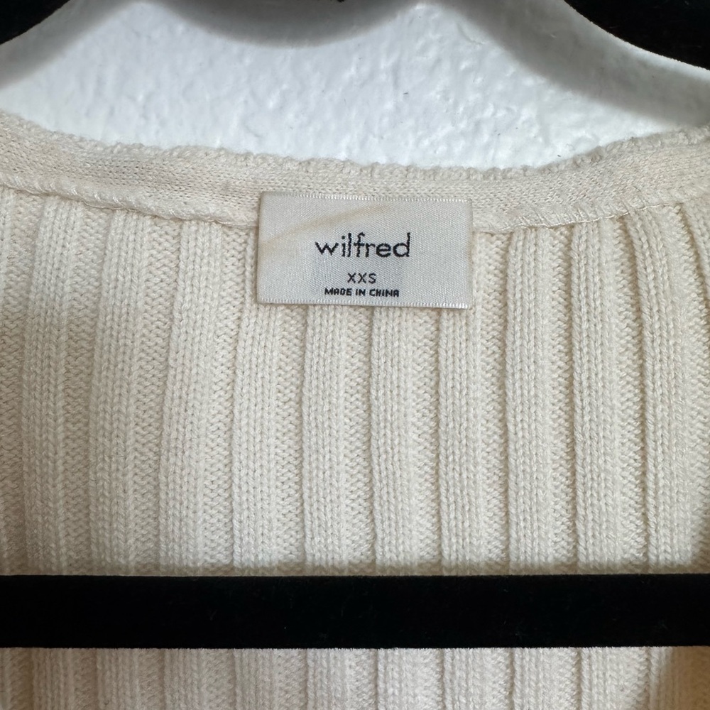 Wilfred Cream Ribbed Cardigan - Picture 3 of 4